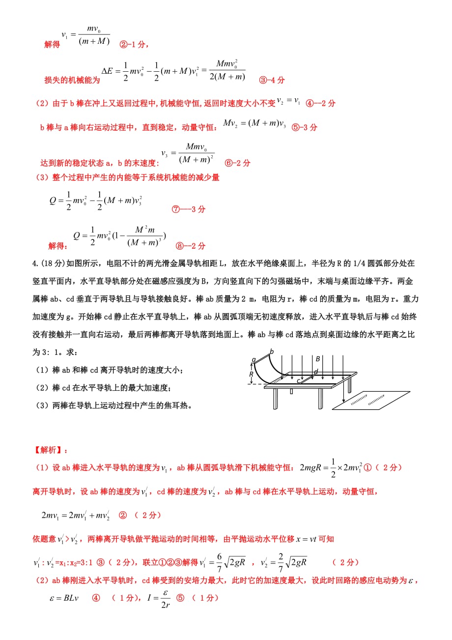 电磁感应中的动量守恒经典题7页_第3页