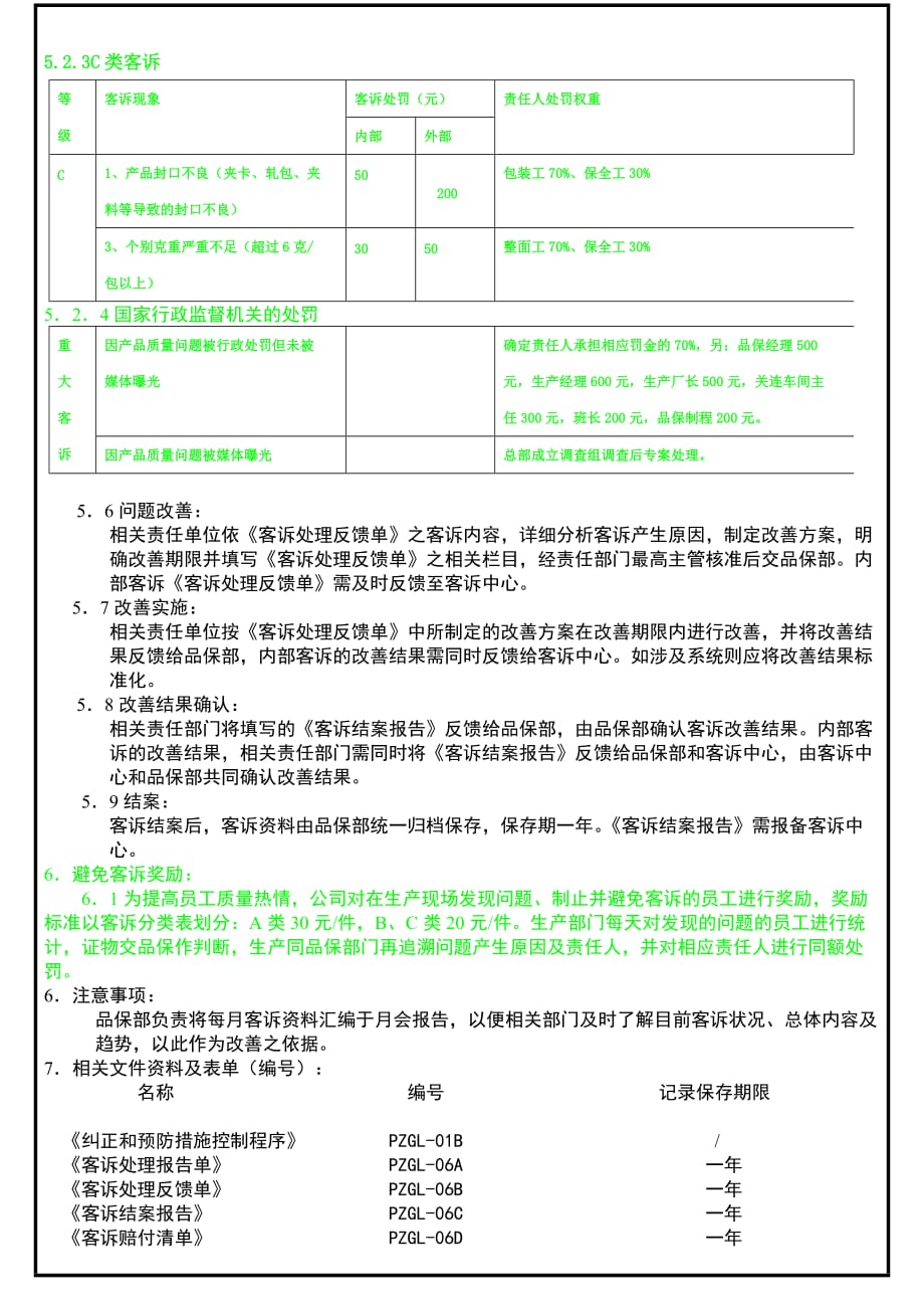 客诉及抱怨处理程序8页_第4页