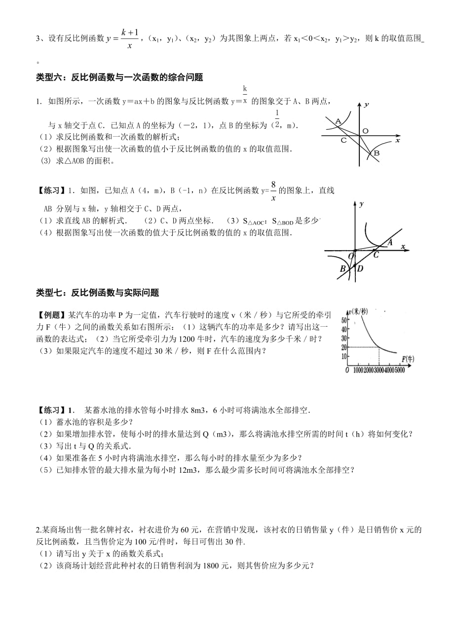 新北师大版九年级数学反比例函数知识点结复习专题4页_第4页