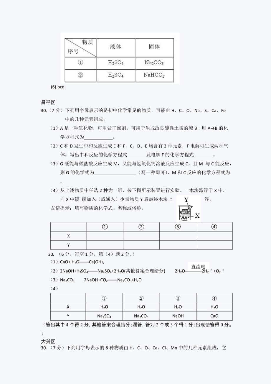 2011年北京中考化学一模试卷推断题汇编_第3页