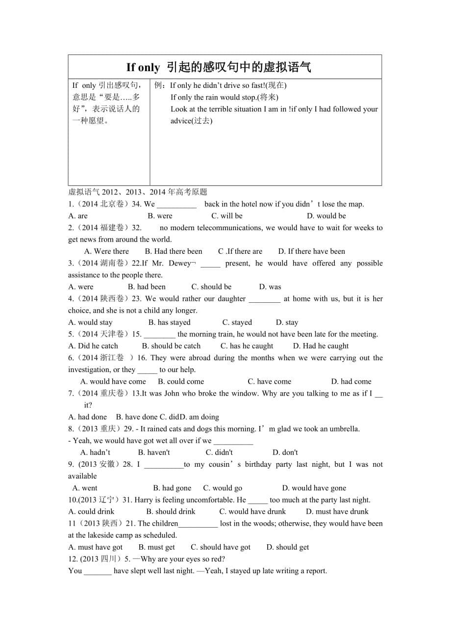 虚拟语气表格归纳笔记_第5页