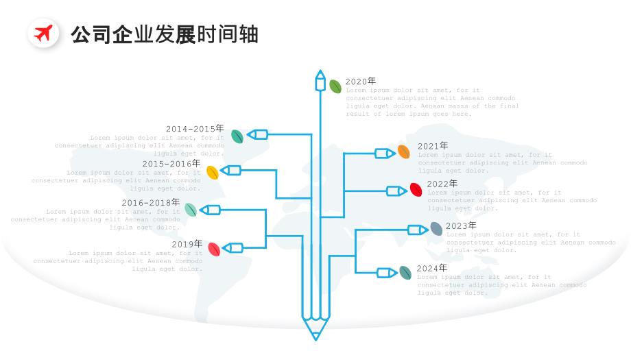 简约大气企业发展时间轴公司宣传教学课件PPT模板_第3页