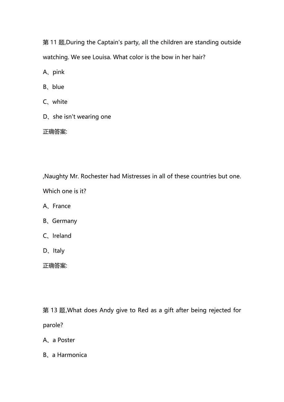 汇编选集北京语言20秋《英语电影赏析》作业3（100分）_第5页