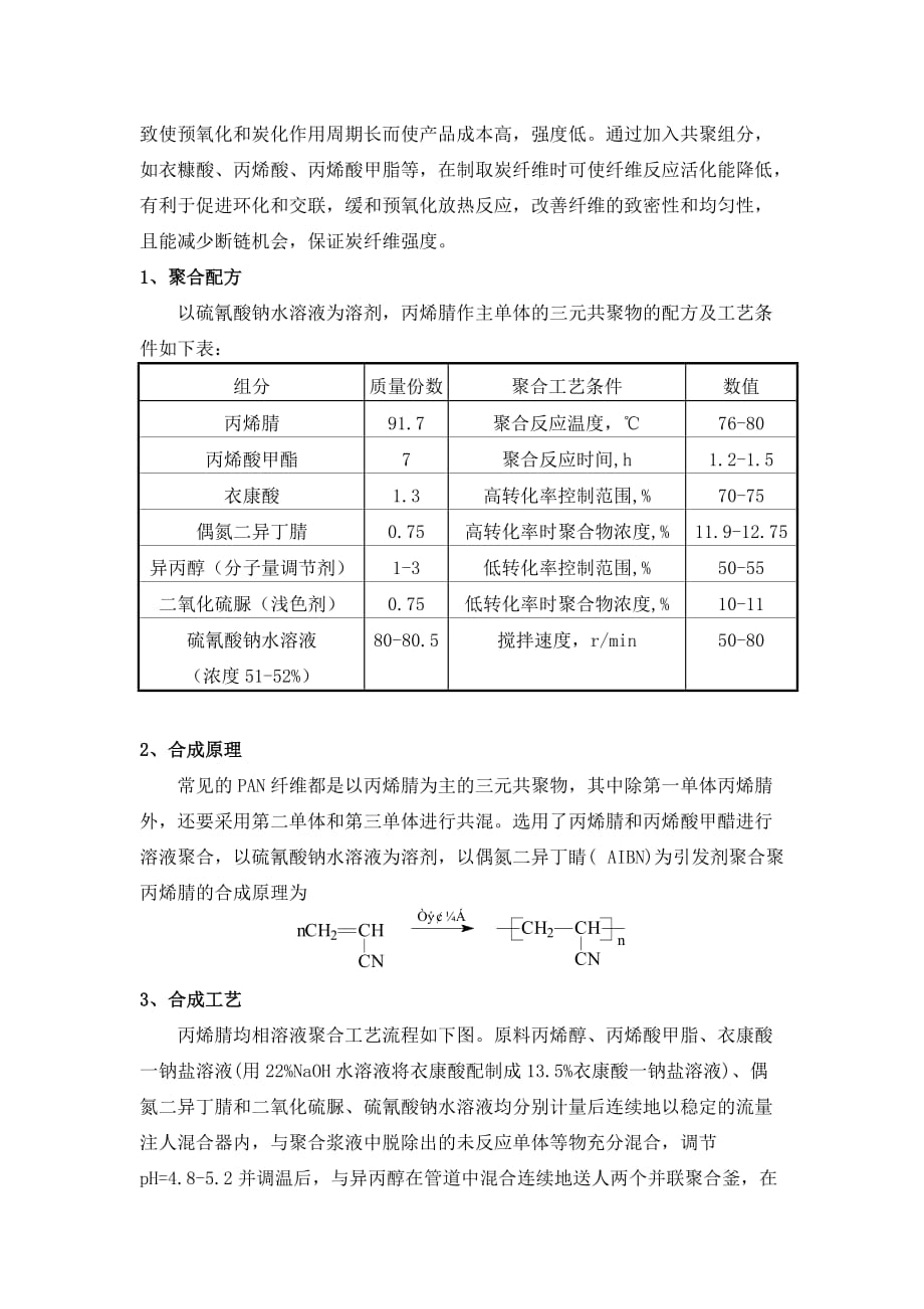 聚丙烯腈生产工艺与特点6页_第2页