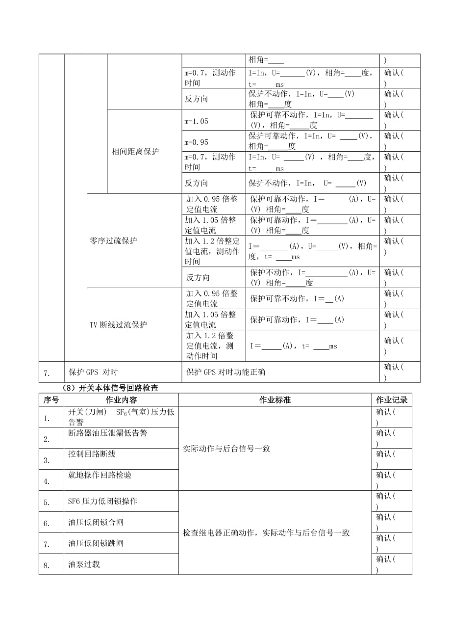 110kV线路保护定检作业表单_第4页