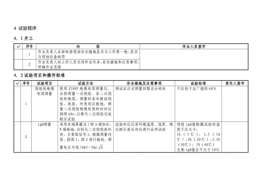 110kV电磁式电压互感器预防性试验作业指导书_第5页