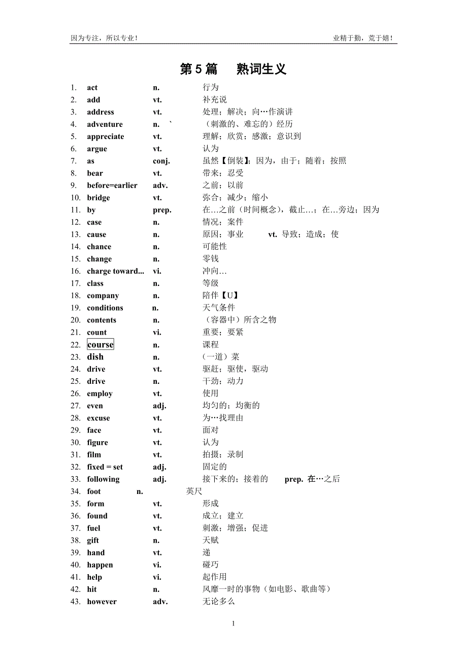 高考常见 熟词生义、同意替换、易混辨析_第1页