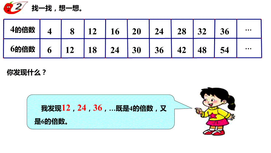 西师大版五年级数学下册一、倍数与因数 第6课时 公倍和最小公倍数_第3页