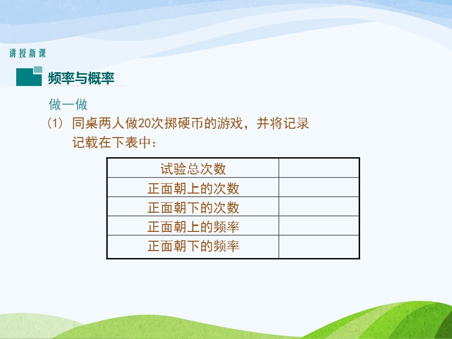 6.2.2北师大版七年级数学下册-第6章-概率初步-《频率的稳定性-抛硬币试验》_第4页