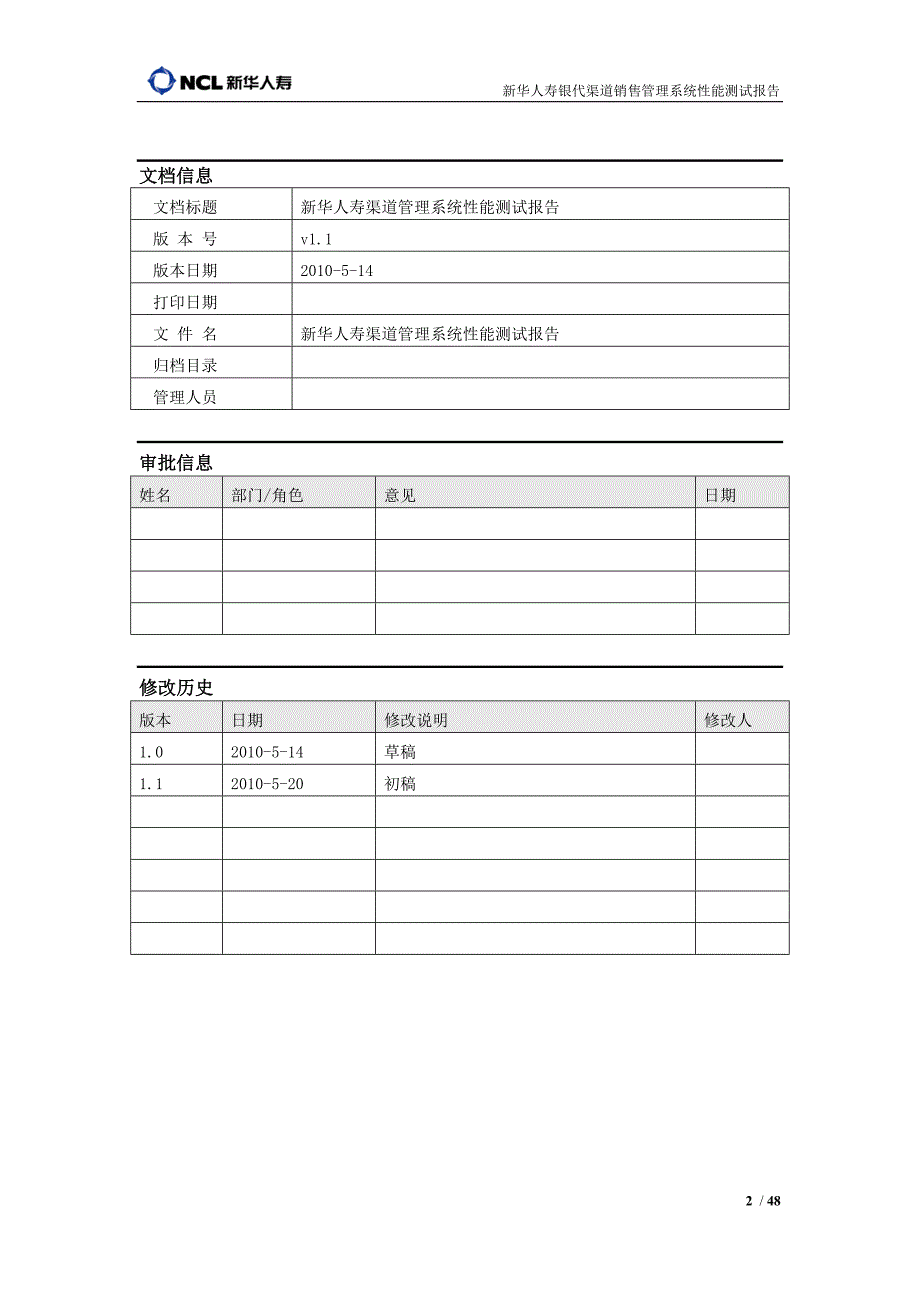 [精选]新华人寿渠道管理系统性能测试报告_第2页