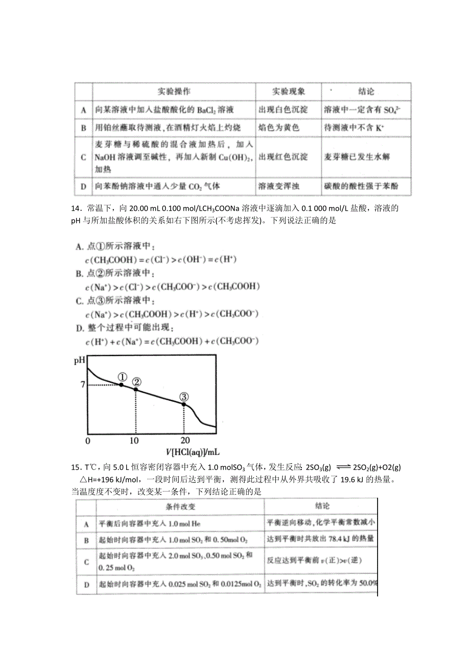 南通市泰州扬州宿迁word2013届高三第二次调研测试(化学)_第4页