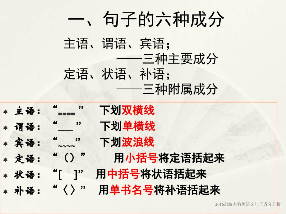 部编人教版语文句子成分分析（经典实用）_第2页