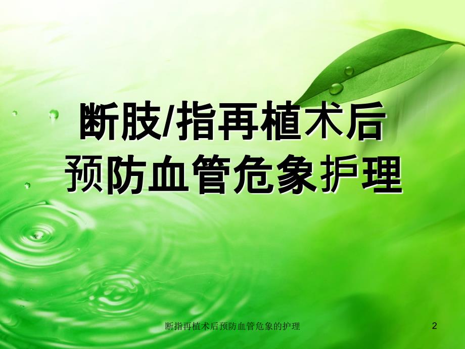 断指再植术后预防血管危象的护理课件_第2页