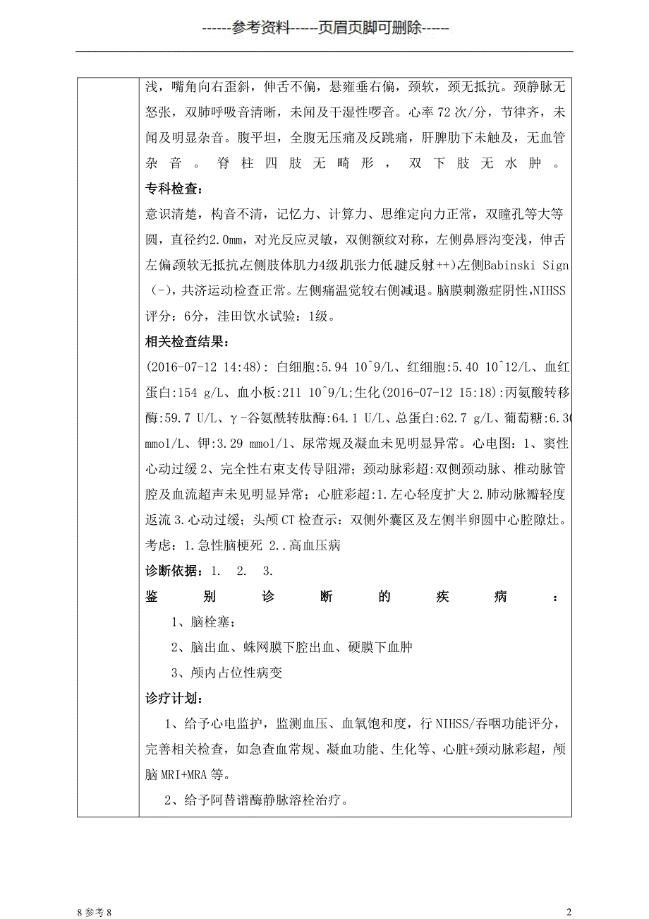 教学查房(急性脑梗死)（古柏书屋）_第2页