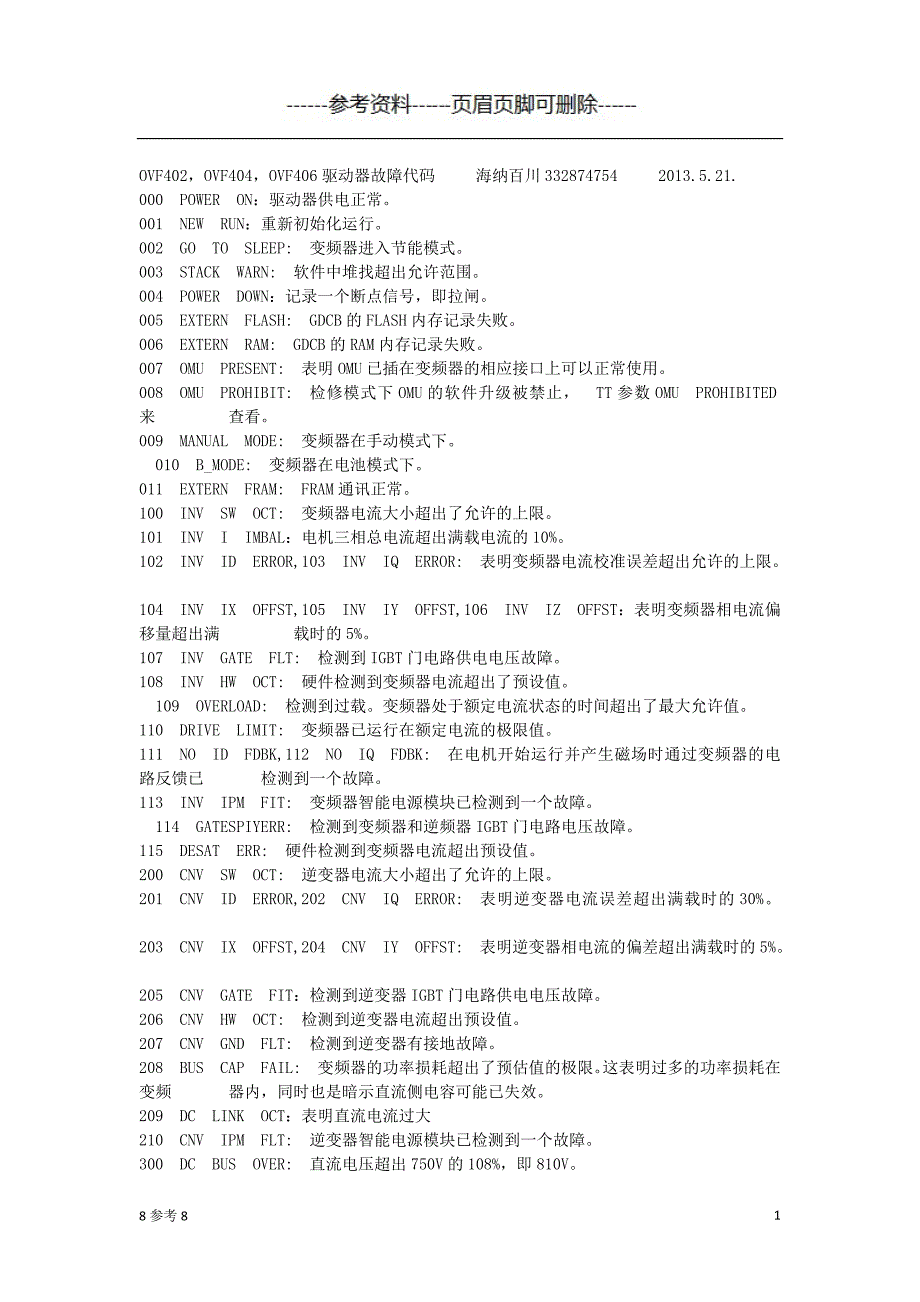 奥的斯故障代码(全)（古柏书屋）_第1页