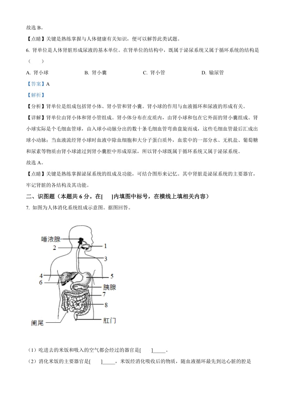 宁夏2020年中考生物试题（解析版）_第4页