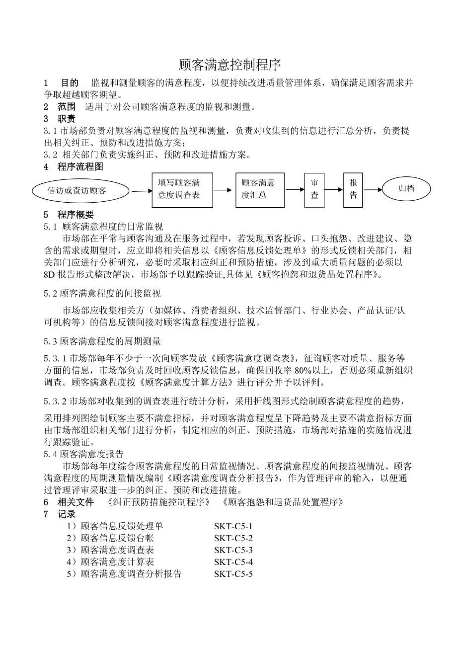 【汽车行业市场部程序控制文件】C5顾客满意控制程序_第2页