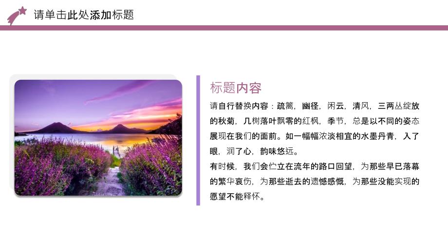 紫色唯美旅游业宣传PPT模板_第4页