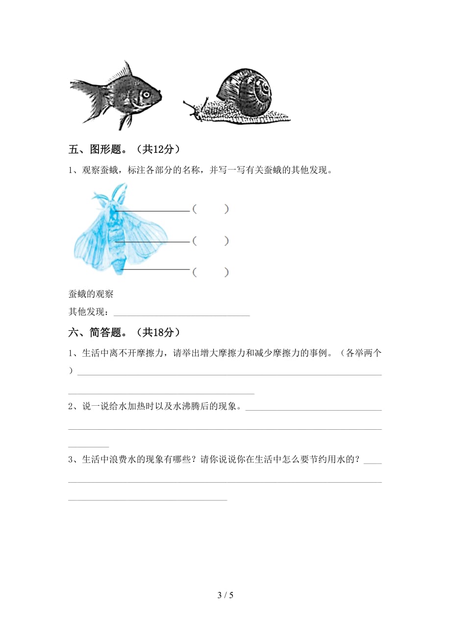 大象版三年级科学下册期中考试（大象版）_第3页