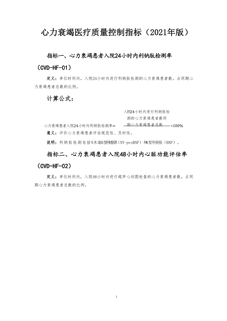 心力衰竭医疗质量控制指标（2021年版）可编辑版_第1页