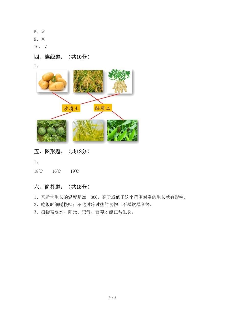 青岛版三年级科学下册期中试卷加答案_第5页