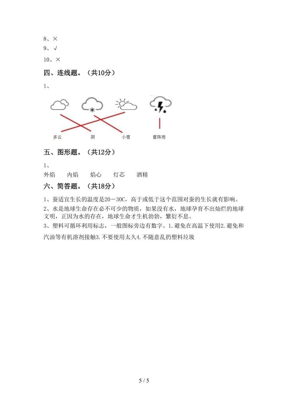 大象版三年级科学下册期中考试（汇总）_第5页