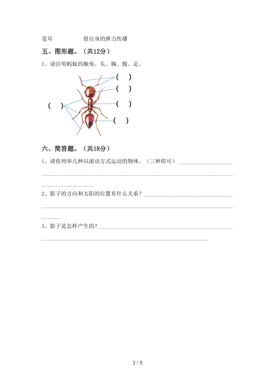 青岛版三年级科学下册期末试卷及答案【A4版】_第3页