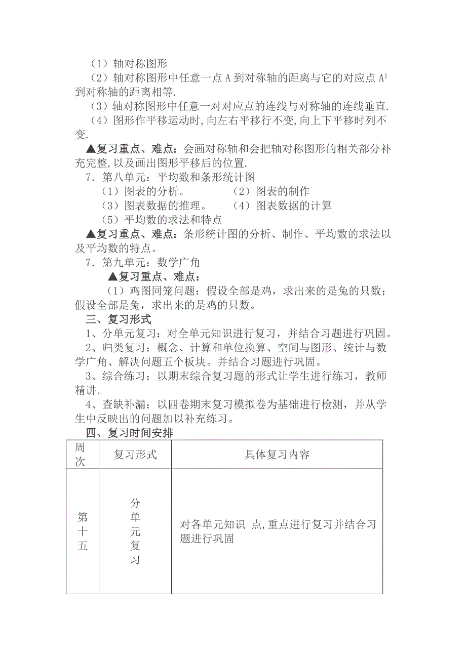 2020人教版四年级数学下册复习资料(全面)28页_第3页