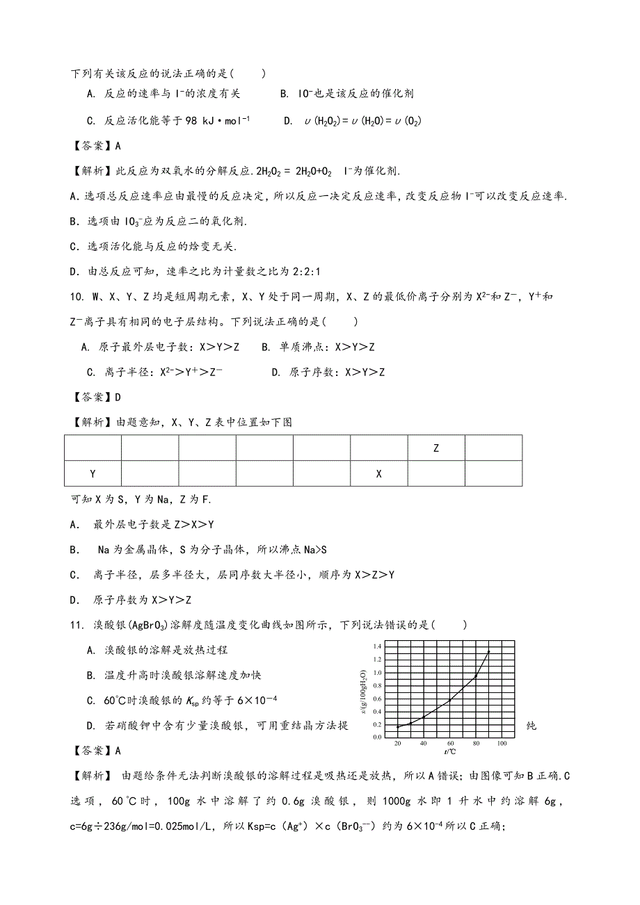 2014年高考全国卷1理综化学和答案解析13页_第2页