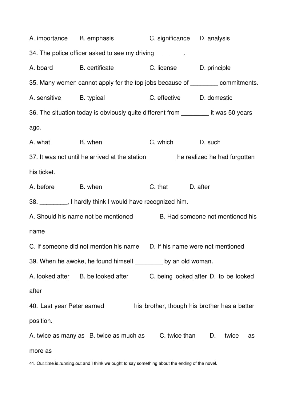 英语三年级考试强化训练词汇结构之二_第4页