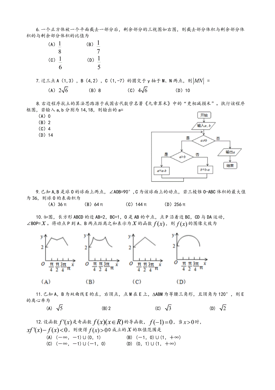 2015-2017高考理科数学全国卷2和答案22页_第2页