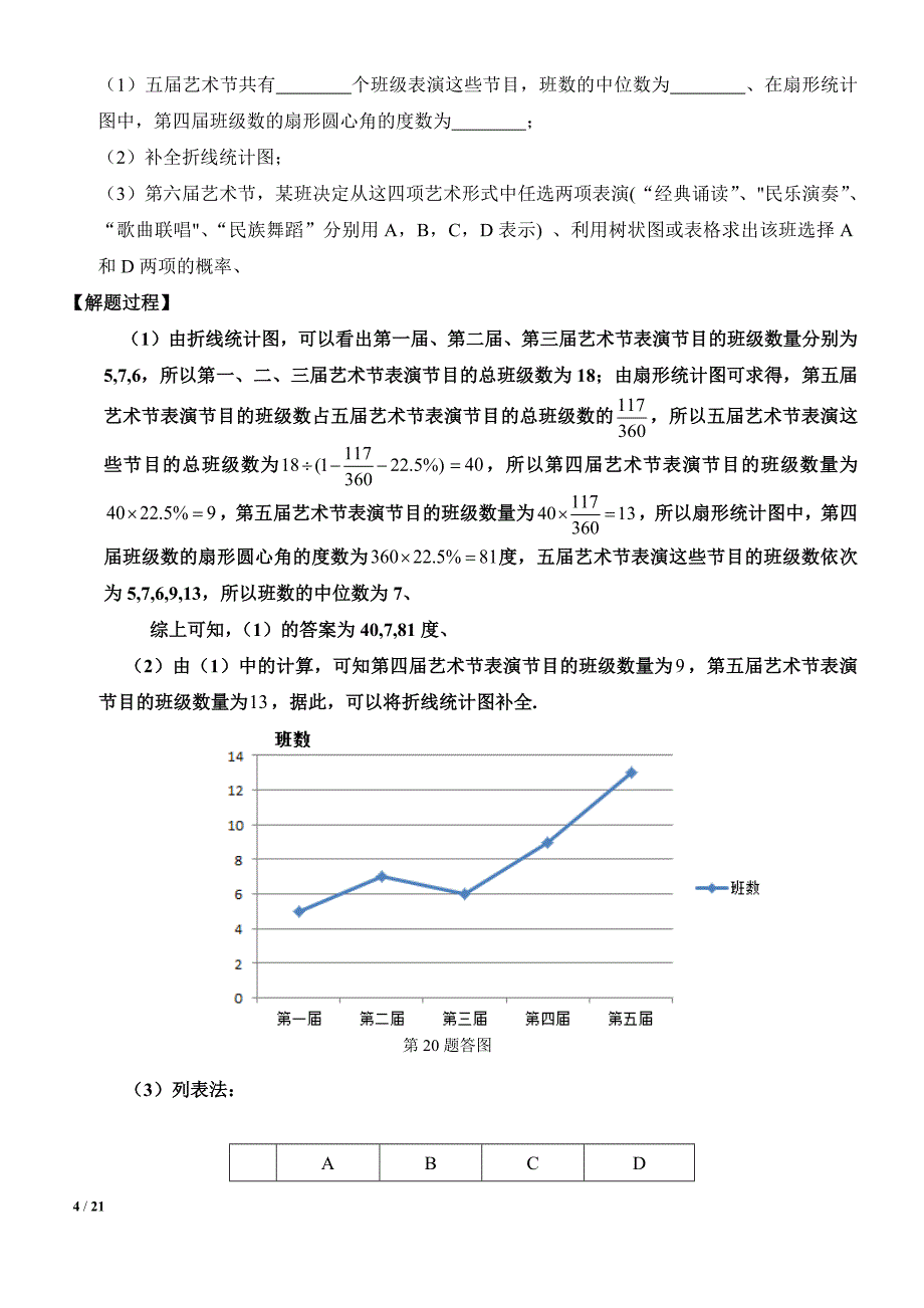 中考数学专题复习——41统计与概率的综合题常考试题及解析_第4页