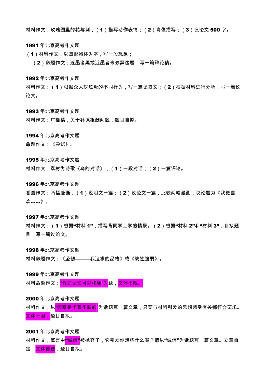 1977-2019北京高考作文题目汇编9页_第2页