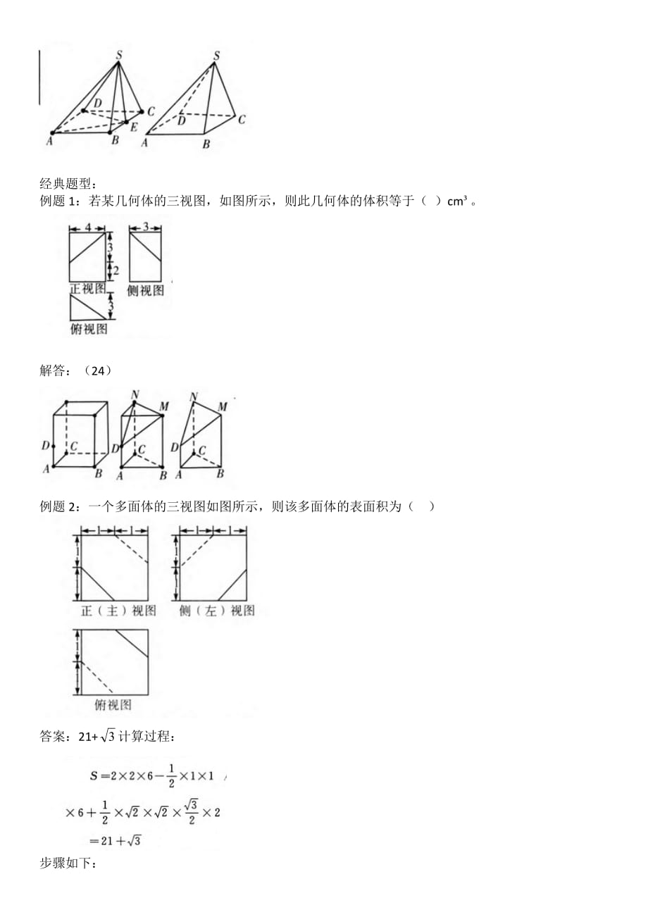 (经典)高考数学三视图还原方法归纳10页_第2页