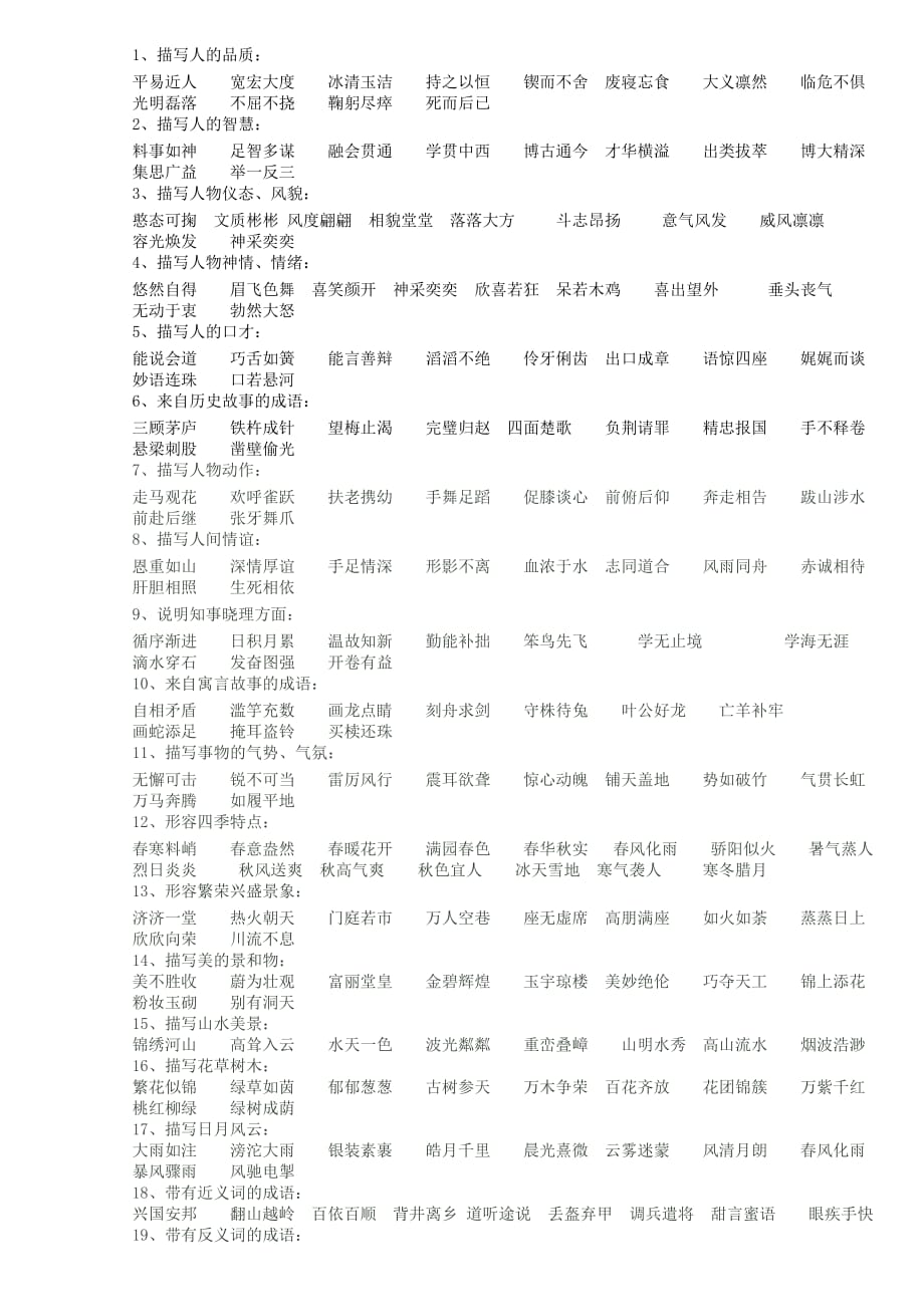 小学五年级成语大全5页_第1页