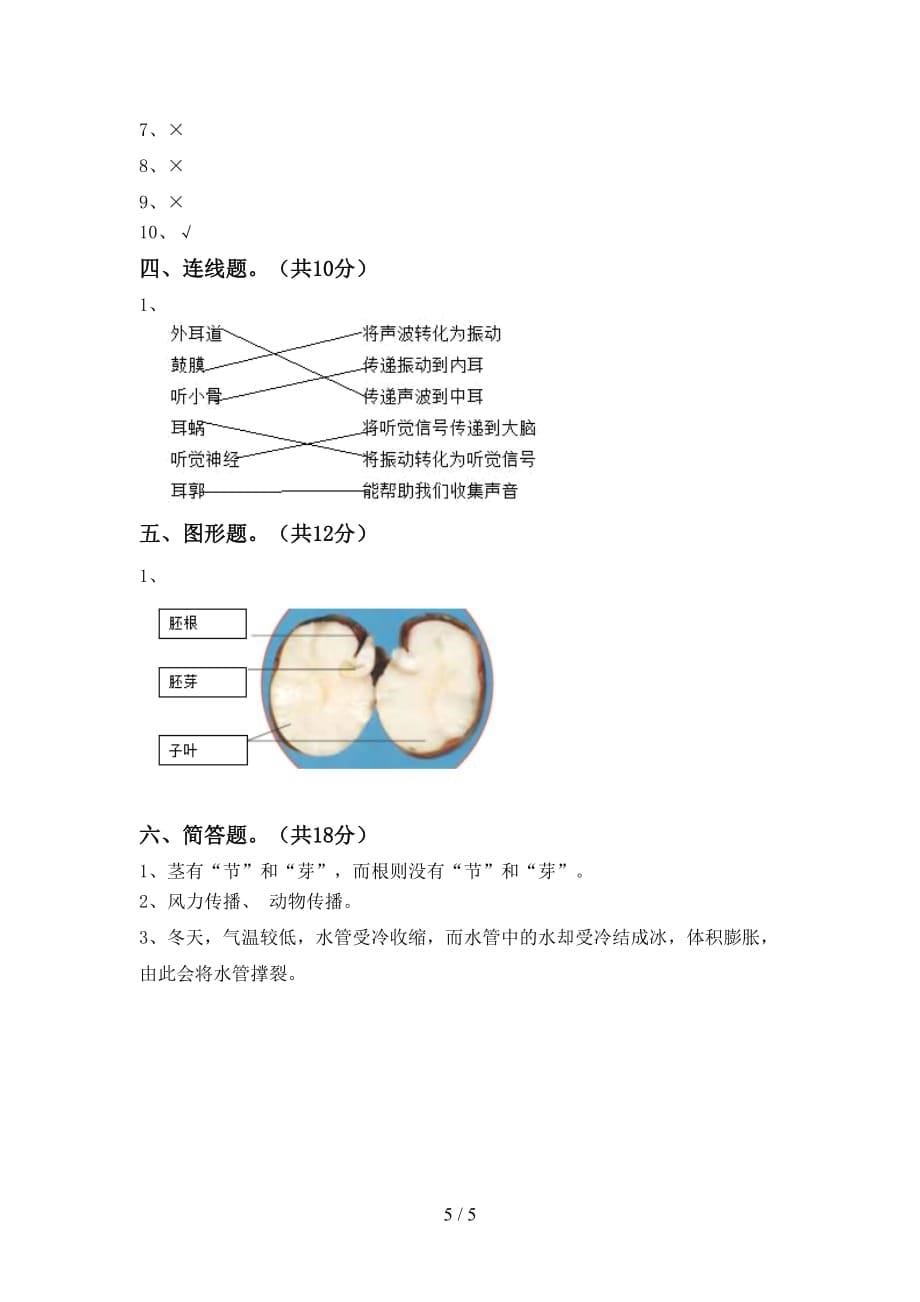 青岛版四年级科学下册期末模拟考试及答案2_第5页