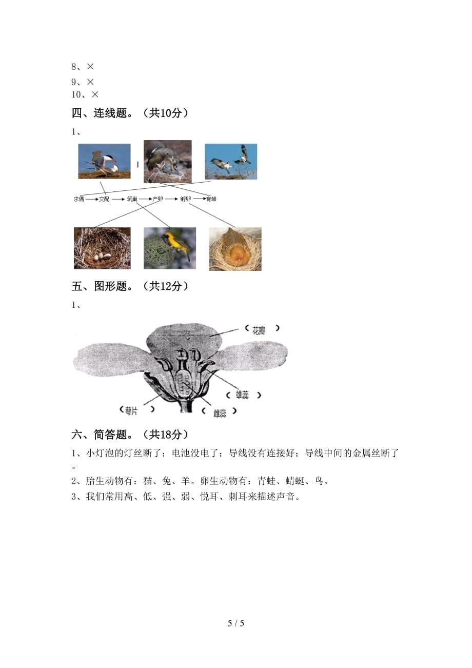 青岛版四年级科学下册期末考试卷一_第5页