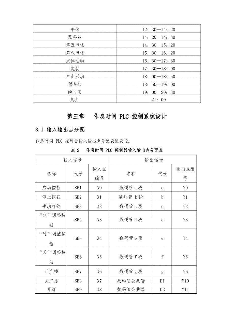 基于PLC控制的作息时间控制系统设计方案文档_第5页