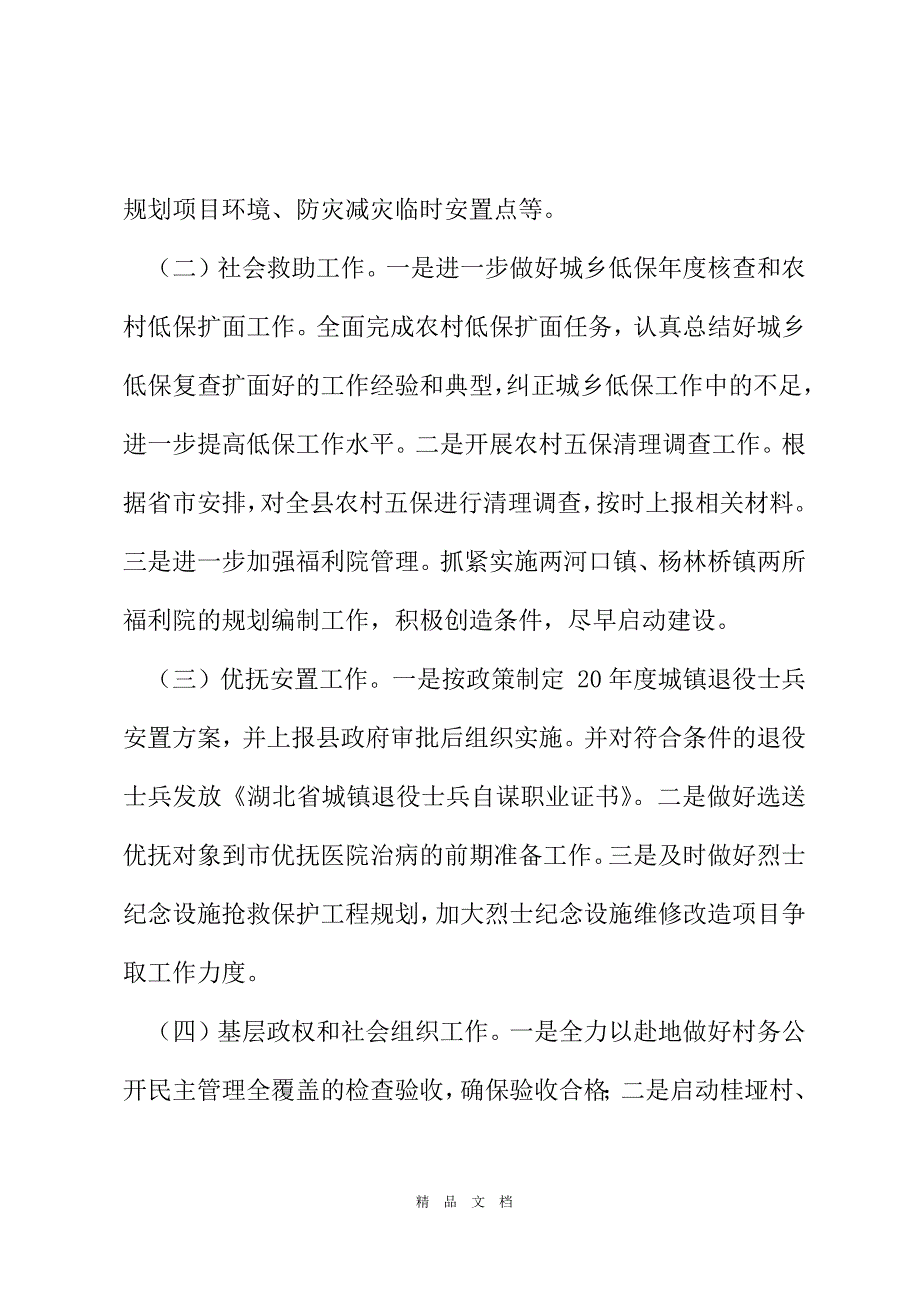 2021民政工作计划例文集锦文辑[精选WORD]_第3页