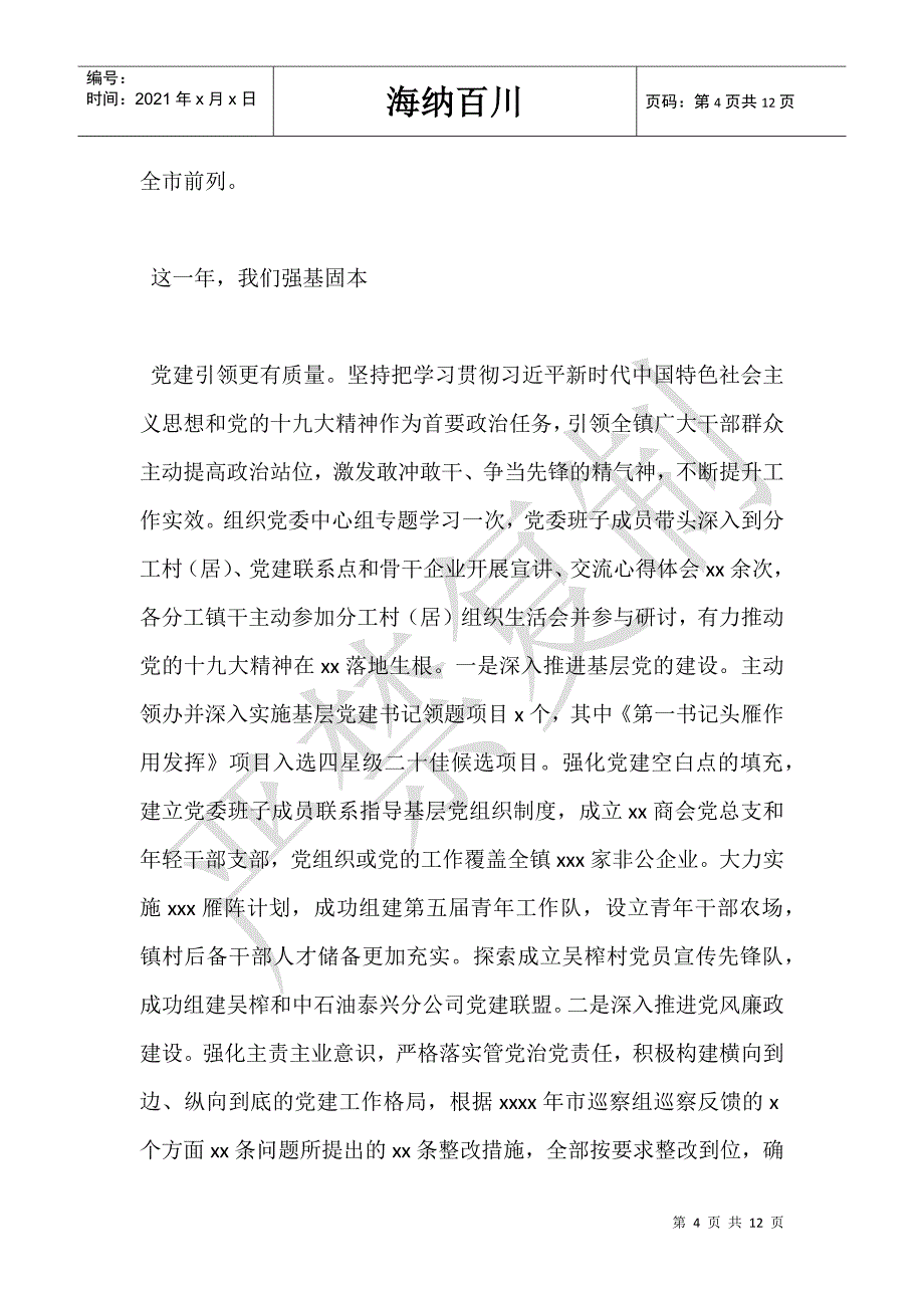 乡镇2021年度工作总结和2021年度工作安排-_第4页