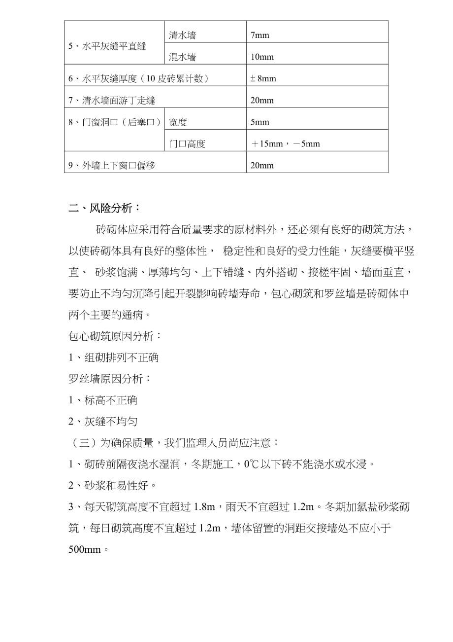 砌砖工程施工质量监理细则_第4页