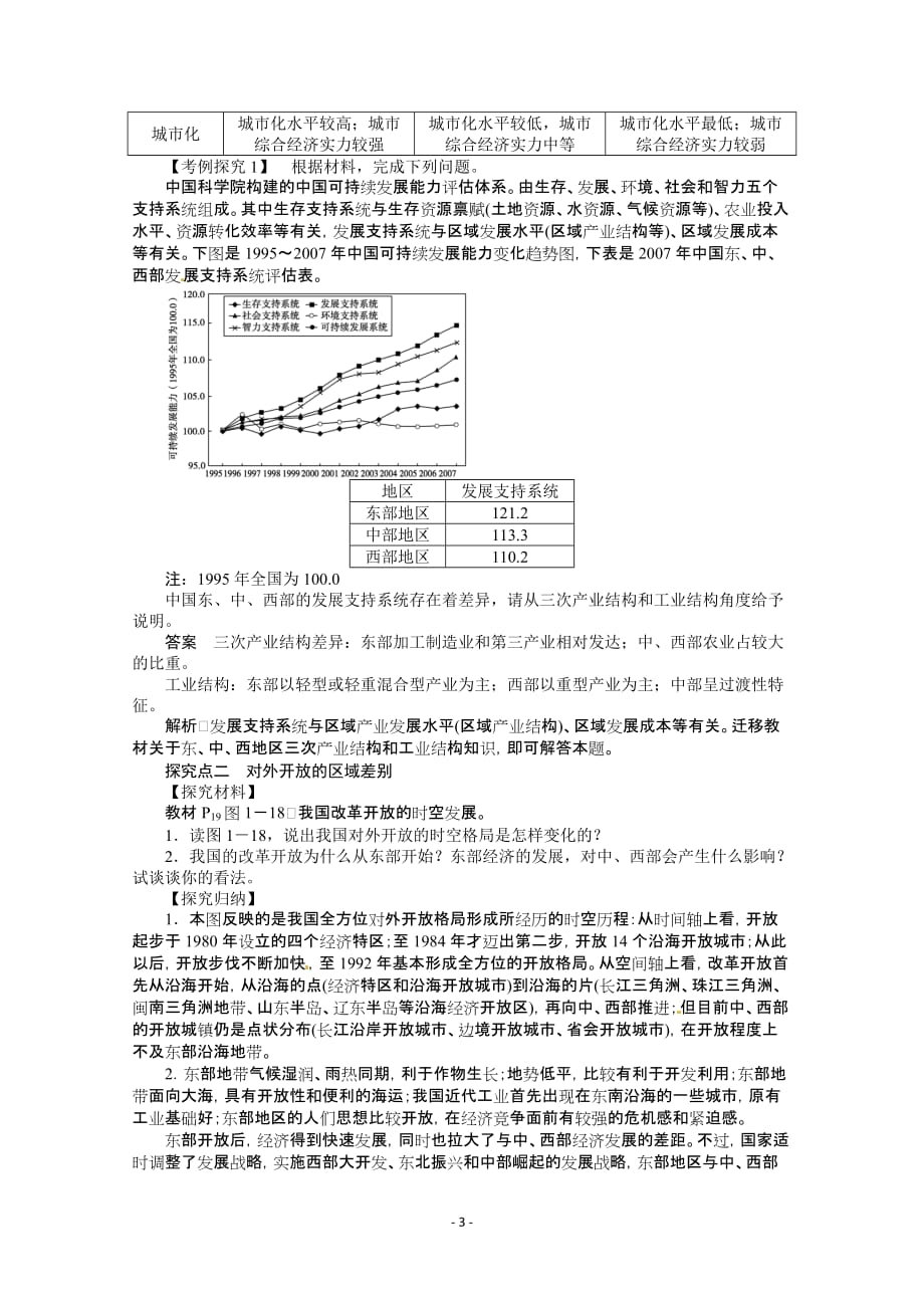 高二地理学案 1.3 区域发展差异 第1课时 东、中、西差异_第3页