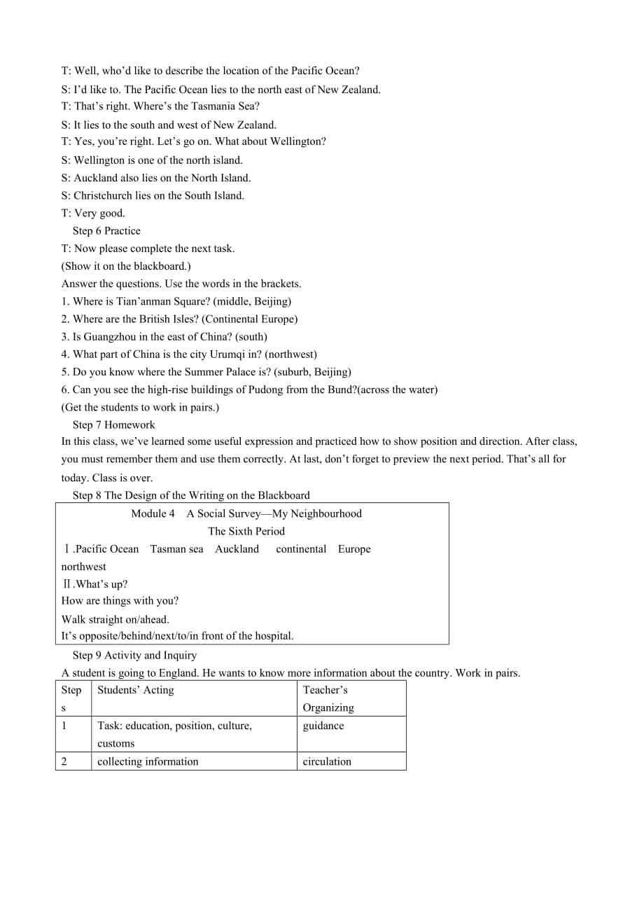 辽宁省大连市铁路中学高中英语新课标外研版必修1教案（Module 4 6th period）_第4页