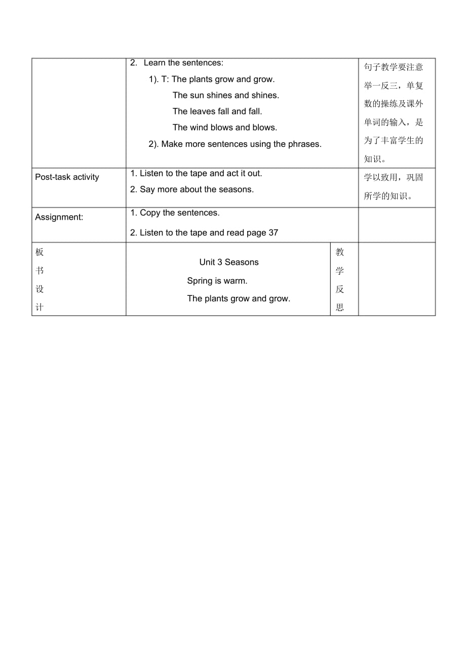 牛津上海版三下《Unit3Seasons》教案2_第2页