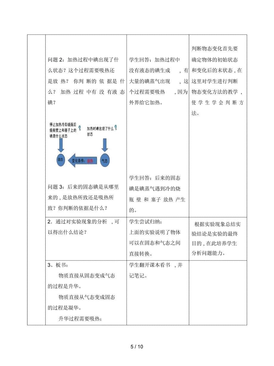 人教版物理八上第4节《升华和凝华》教案_第5页