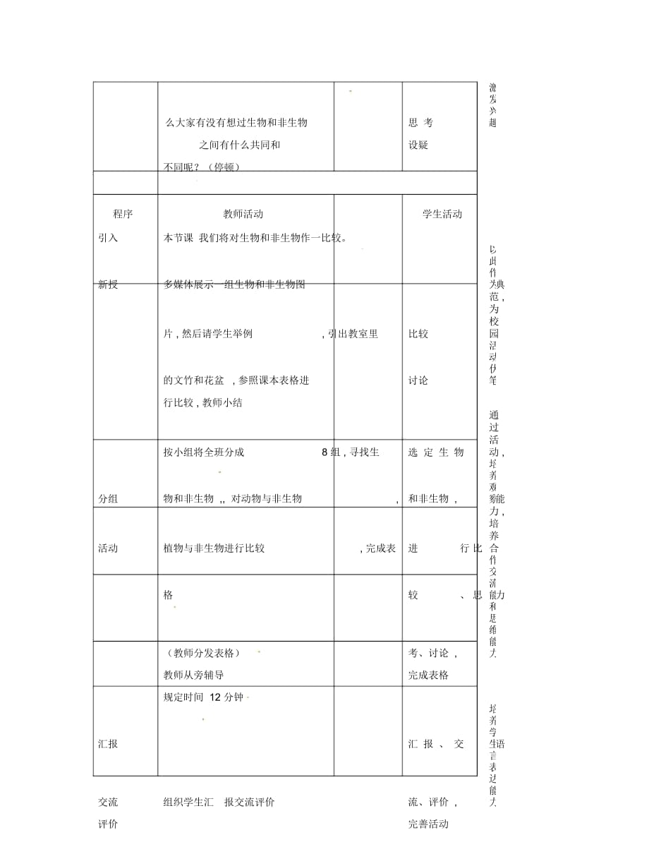 2019最新坎东中学《生物的基本特征》教案(3课时)_第3页