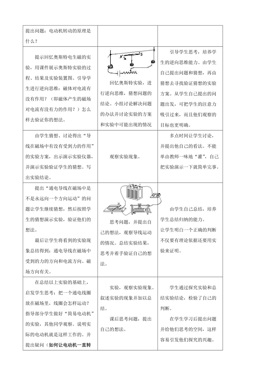 物理：17.2 探究电动机转动的原理 教案（粤教沪科版九年级下新）_第3页