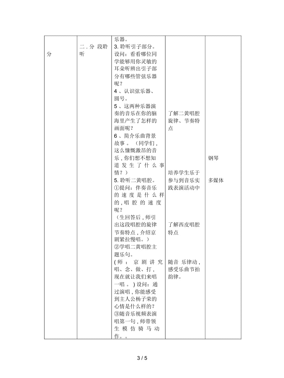 2019最新人音版音乐五上《打虎上山》教案_第3页