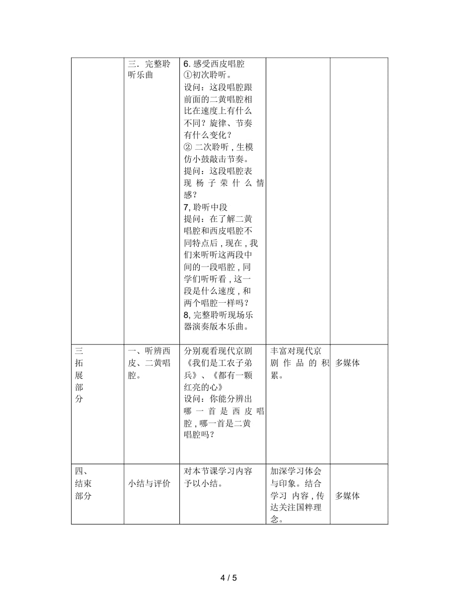 2019最新人音版音乐五上《打虎上山》教案_第4页