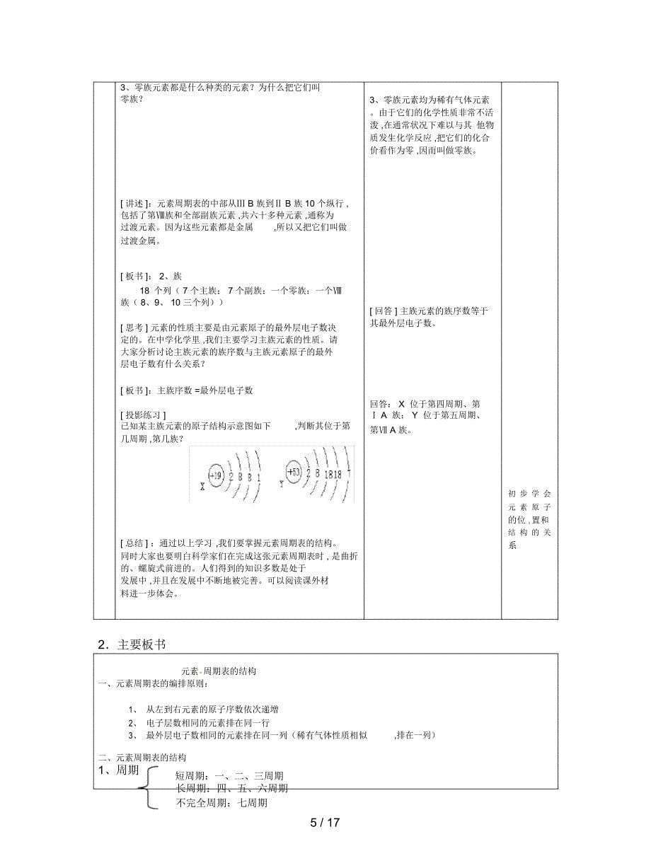 2019最新沪科版化学高二上《元素周期表》教案_第5页